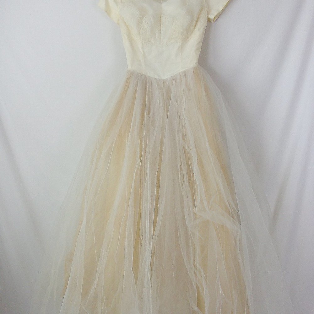 Vintage Handmade Wedding Gown Dress Ivory